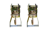 2x Ratchet Snap Handle 2" Tie Down w J Hook f Race Hauler Tow Dolly Truck Strap