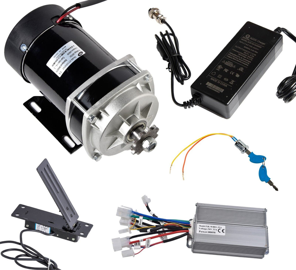 650W 36V ZXF Gear motor+controller+keylock+Charger+Foot Throttle