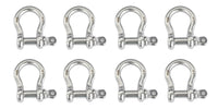 100x 6mm 1/4" Marine Bow Shackle DRing 316 Stainless Steel Boat Rigging Paracord