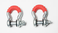 (2) 3/4" Bow Shackle with Screw Pin Red Plastic noise reducer Protector Jeep CJ