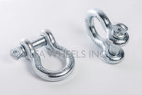 Pair 7/8" Clevis Screw Pin Anchor Bow Shackle D-Ring Nickel Plated 14000 lbs
