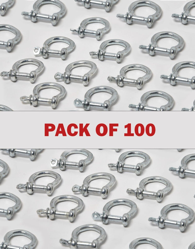 Bow Shackle M5 3/16" 5mm Nickel Plated Steel ScrewPin Anchor Rigging Pack of 100