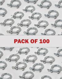 Bow Shackle M5 3/16" 5mm Nickel Plated Steel ScrewPin Anchor Rigging Pack of 100