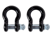 2x Bow Shackle BLACK 3/4"  D Ring Screw Galvanized Pin Jeep CJ Off-Road 4 3/4TON