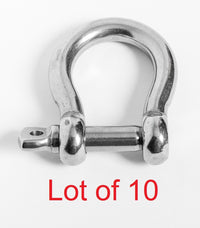 10-Ten 1/2" Marine Bow Shackle Clevis Ring 316 Stainless Steel Sailboat Rigging