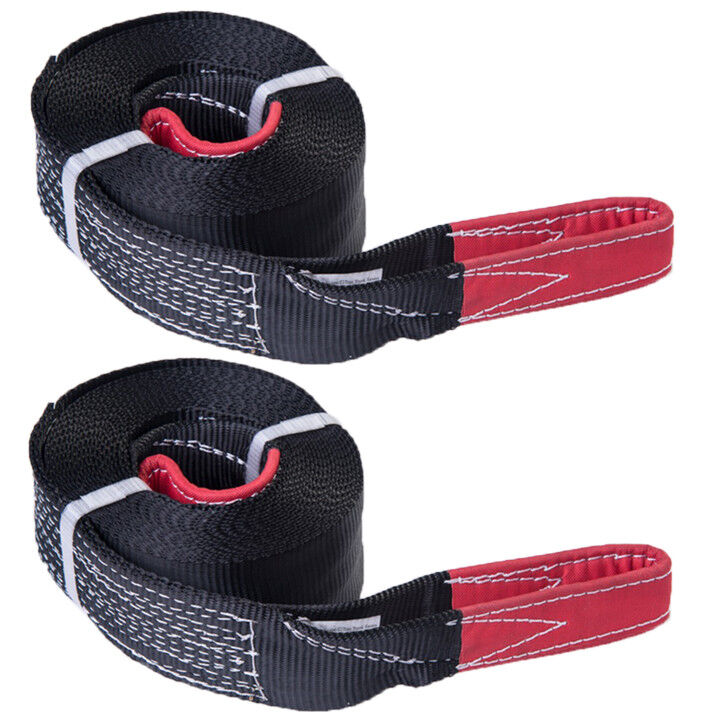 Pair (2) - Tow Strap 30ft 3" Recovery Rescue 6.5T 14000 LB Winch Heavy Duty 3x30