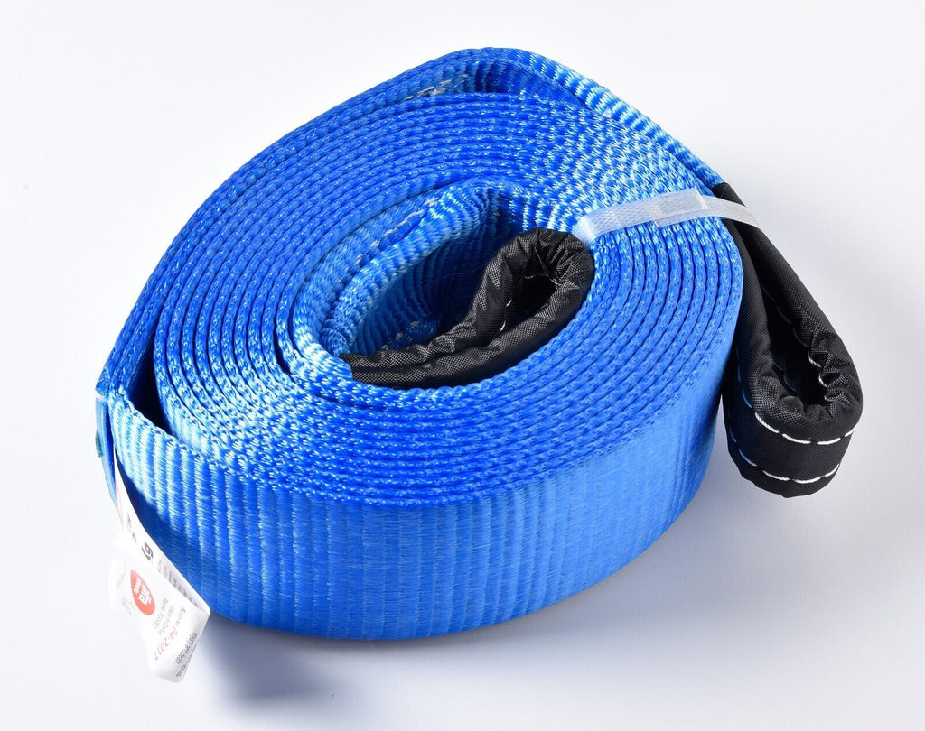 3" Tow Strap 3x20ft 26000Lbs 12Ton Winch Snow Mud Pull Recovery Truck SUV Jeep