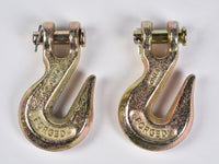 2x G70 3/8" Clevis Grab Hooks Tow Chain f Flatbed Trailer Tie Down Hauling Rig