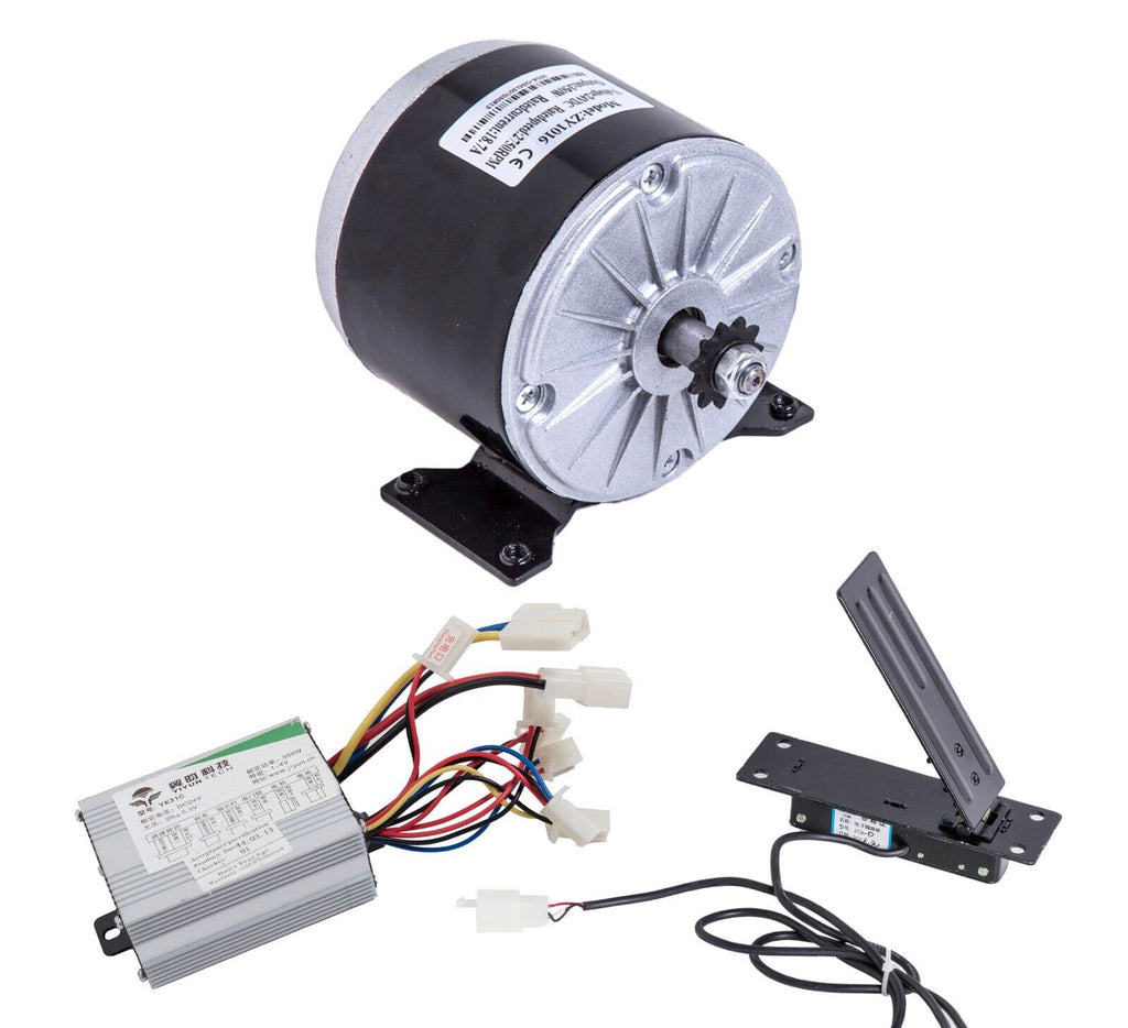 350 W 24 V GoKart electric motor 1016 kit speed controller & Foot Pedal Throttle