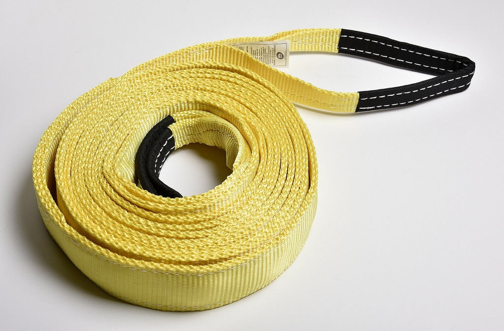 2 20Ft Heavy Duty Tow Strap 20000 LB Capacity +D-Ring Hook