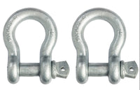2 pcs 1-1/8" Bow Shackle w Screw Clevis Pin Rigging Towing 9.5 Ton 21000 lb WLL