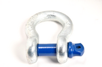 Premium D-Ring 3/4" Bow Shackle Galv w BLUE 7/8" Screw Pin 10500 LB 4.75 Ton