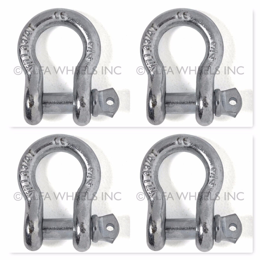 4 pcs Bow Shackle Recovery Tow Jeep 3/4" D-Ring  Off Road CJ 10500 LBS 4.75 TON