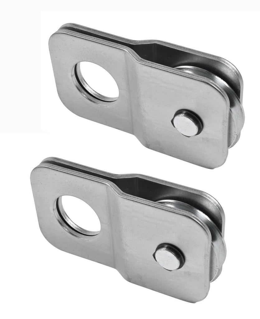 Pair (2) 9,000lbs 4 TON Silver vehicle recovery Winch Pulley Snatch Block