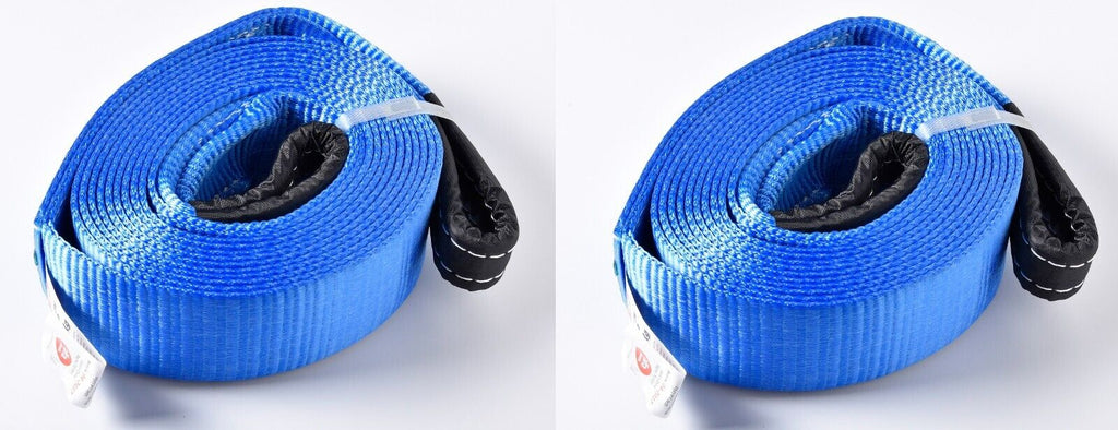 2x 3" Tow Strap 3x20ft 26000Lbs 12Ton Winch Snow Mud Pull Recovery Truck SUV