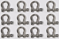 12pcs 3/8" Anchor Shackle D Clevis Bow Ring 304 Stainless Steel Sailboat Rigging