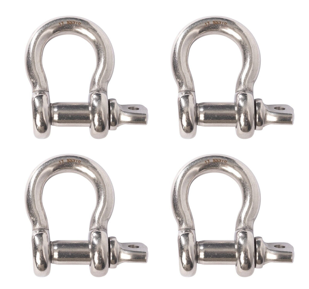 4 pcs 3/8" Anchor Shackle D Clevis Bow Ring 316 Stainless Steel Sailboat Rigging