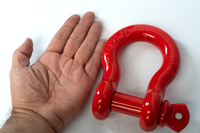 2x 7/8" Red Bow Shackle D-Ring Zinc Plated w 1" Clevis Screw Pin 14000 lbs Tow