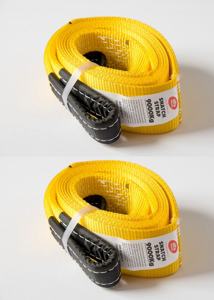 2x Tow Strap Winch Rescue 10ft 9T 3" 20000lbs Tree Saver rigging Mud 3x10 Snow
