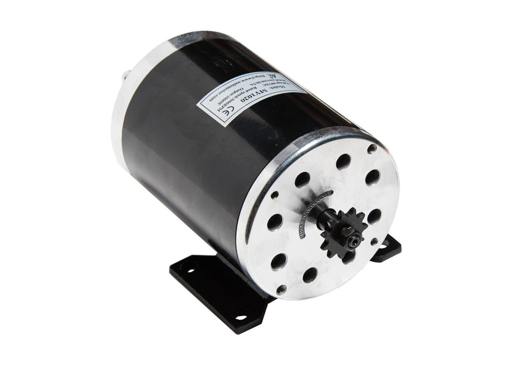 Electric Brush Motor MY1020 #35 10T Sprocket 1000W 48V DC w base f GoKart Unite