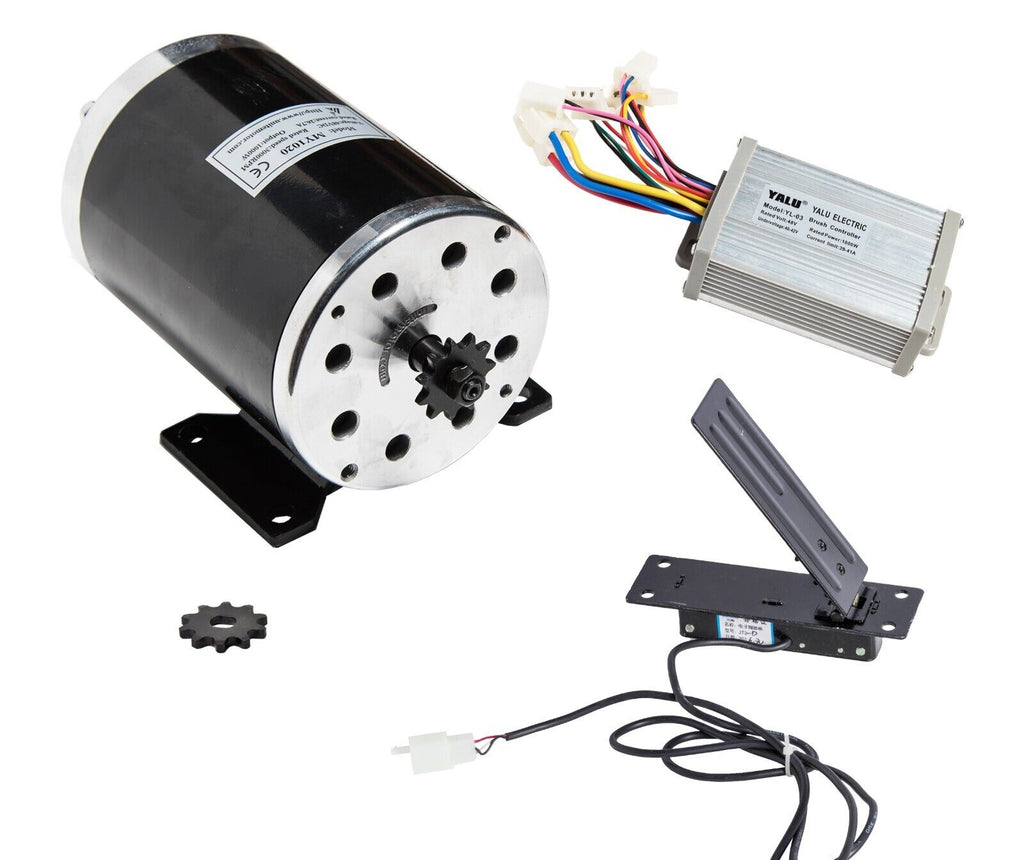 #35 sprocket 1000 W 48V DC electric motor w base+speed controller+Foot Pedal