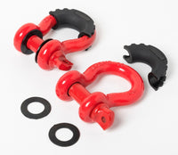 (2) 3/4" RED DRing Bow Shackle 10500 lbs Pin & BLACK no noise vibration Reducer