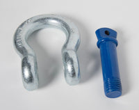 2x 1" D Ring Galv Bow Shackle Screw Pin Blue Clevis Rigging Towing WLL 8.5Ton