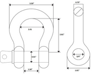 Premium Zinc D-Ring 3/4" Bow Shackle 3.75T Screw Pin 10500 pound LB Capacity