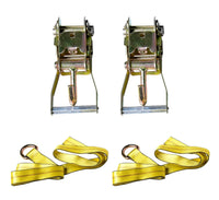 6 pc Lasso Wheel Tow Truck Tie Down Lift Strap Ratchet J Finger Hook Tire Haul