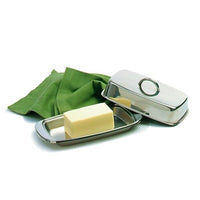Norpro New Stainless Steel Butter Dish Set Serving Tray 7.5"L X 4"W X 2"H