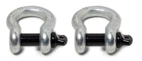 2 (Two) Premium Nickel D-Ring 3/4" Bow Shackle Black Screw Pin 10500 LB Capacity