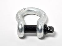 3/4" Bow Shackle BLACK Pin 10500 lbs RED Plastic noise vibration Reducer Jeep CJ