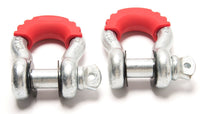 (2) 3/4" Bow Shackle with Screw Pin Red Plastic noise reducer Protector Jeep CJ