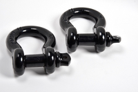 2x BLACK 3/4" Bow Shackles D Ring Screw Pin Jeep CJ Off-Road Anchor Bow 4 3/4TON