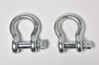 2x 1" Galv D Ring Bow Shackle Screw Pin Clevis Rigging Towing WLL 8.5Ton 18500lb