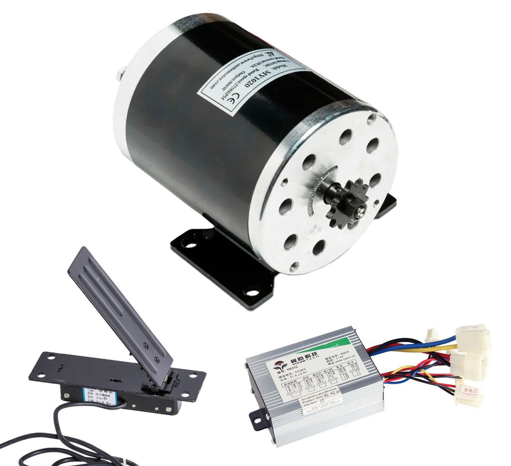 800 W 36 V electric motor MY1020 kit w base speed control & Foot Pedal Throttle