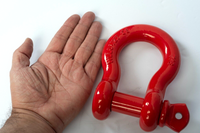 7/8" Red D Ring Bow Shackle Screw w 1" Pin Clevis Rigging Jeep Towing 6.5 Ton
