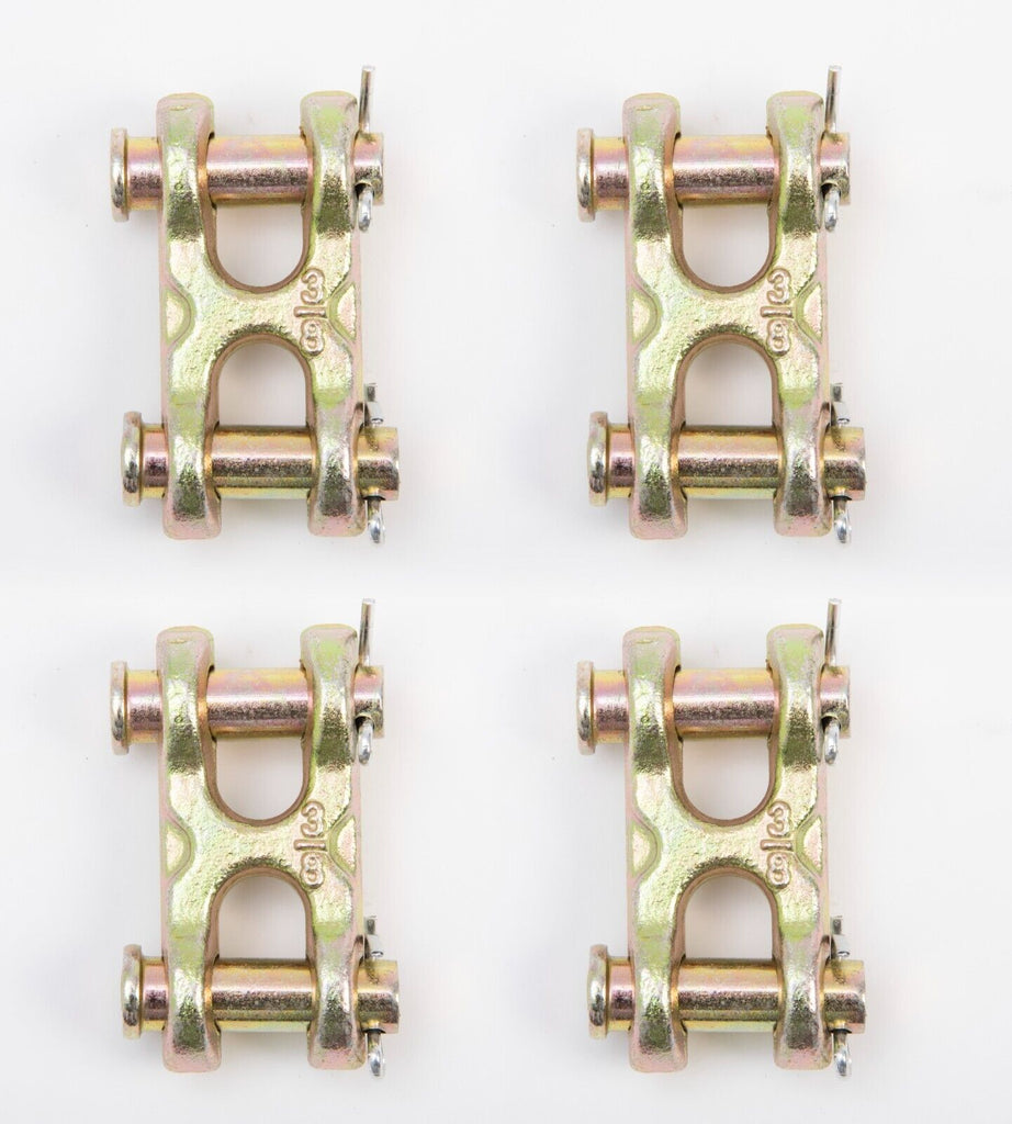 4x Twin Clevis Safety Chain Repair Link 3/8" Double G70 Truck Trailer 6600 WLL