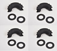 4x Isolator Kit Silencer anti Noise Bow Shackle 3/4" D-Ring Black Jeep Vibration