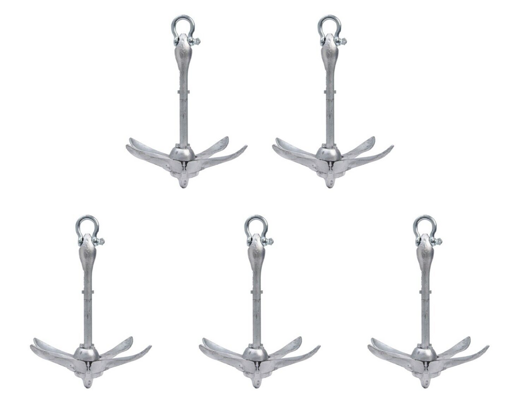 5x Galvanized Folding Anchor SUP Canoe Kayak Raft Sailboat JetSki Dinghy 3.5lb