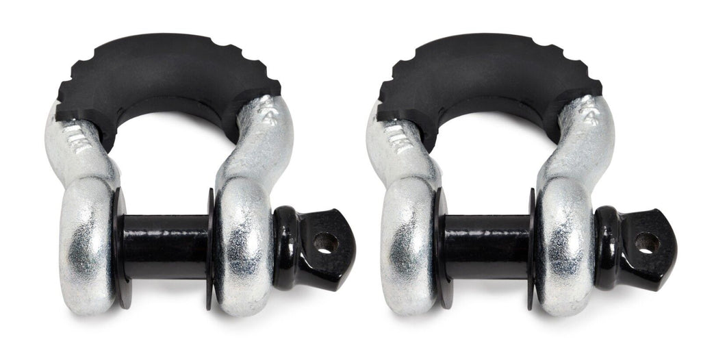 2x 3/4" Bow Shackle BLACK Pin 10500 LB Plastic noise vibration Protector Jeep CJ