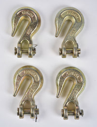 4x G70 5/16" Clevis Grab Hooks Tow Chain f Flatbed Trailer Tie Down Hauling Rig
