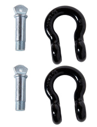2x Bow Shackle BLACK 3/4"  D Ring Screw Galvanized Pin Jeep CJ Off-Road 4 3/4TON