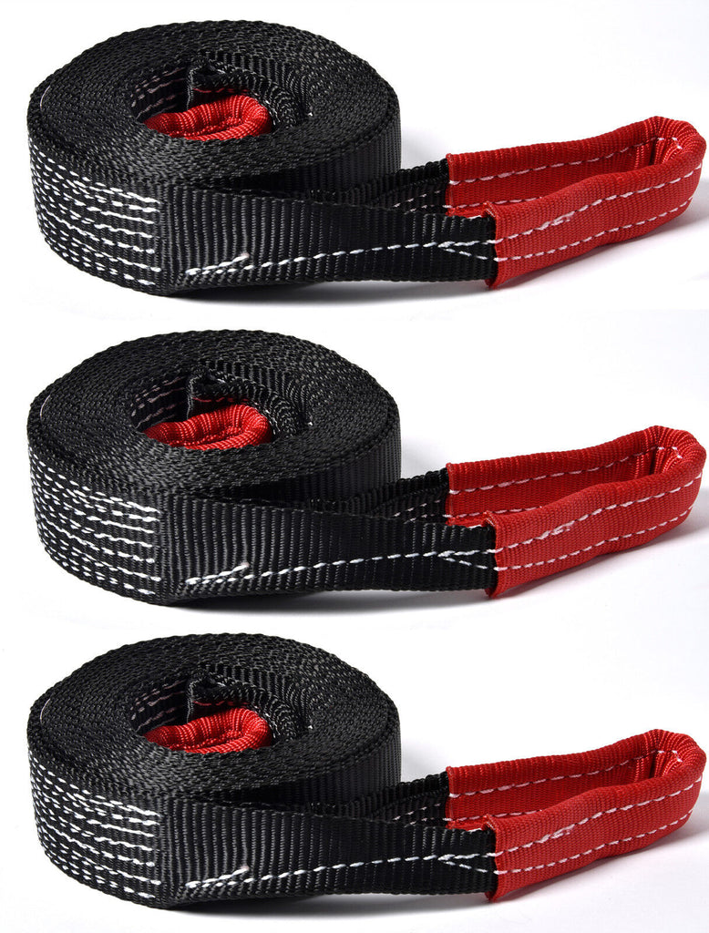 3x 2" 9000 lbs Tow Strap 30 ft 2x30 winch off-road ATV UTV vehicle recovery
