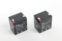 2 (two) Batteries 12 V 5 AH SLA f UPS, alarm, electric scooter, gokart bicycle