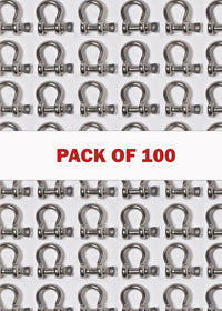 100x Marine Bow Shackle 5mm 3/16" 316 Stainless Steel Boat Dring Rigging Bracele