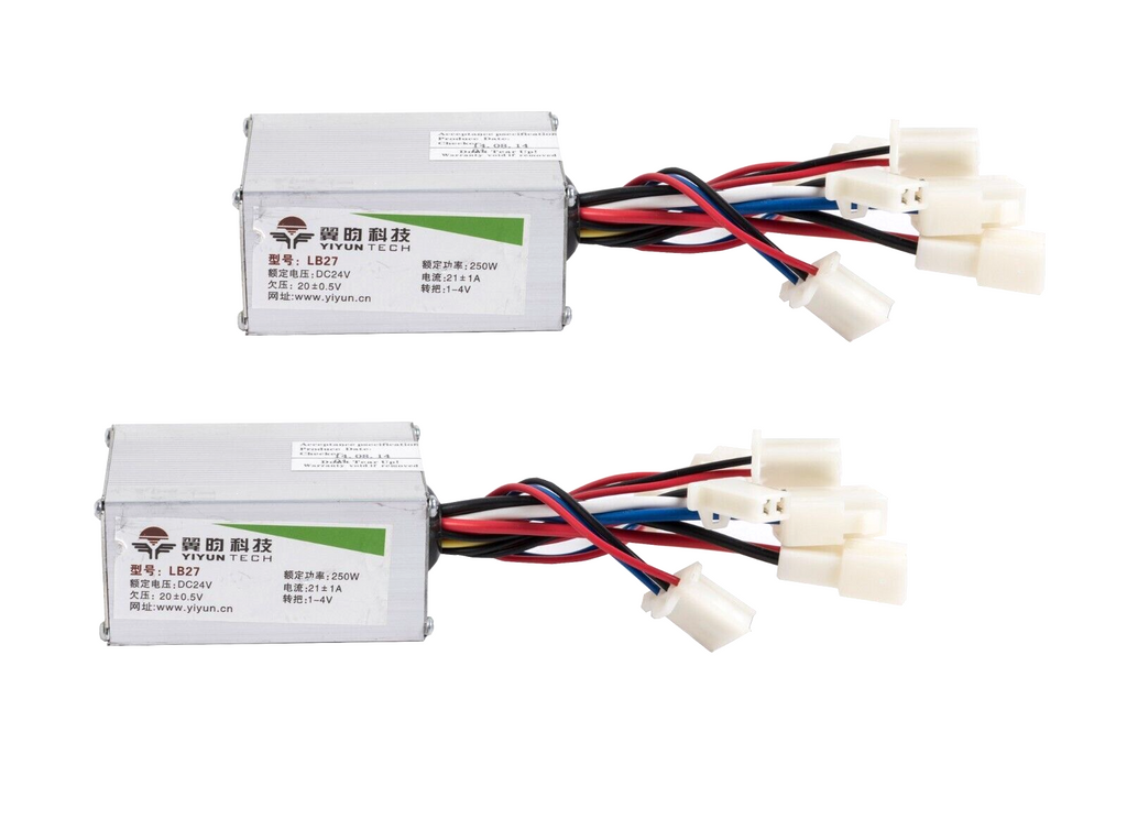 Pair (2) Two - 250 W 24 V DC Yiyun LB27 Speed Control box f brush electric motor