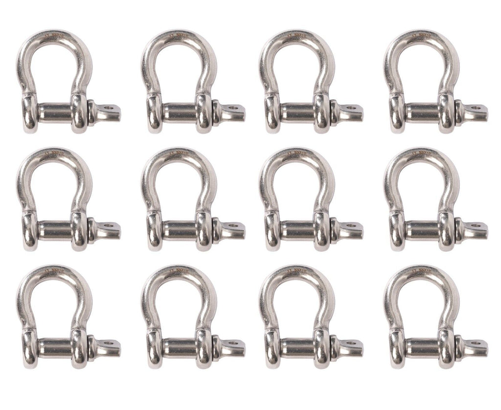12pcs 3/8" Anchor Shackle D Clevis Bow Ring 316 Stainless Steel Sailboat Rigging