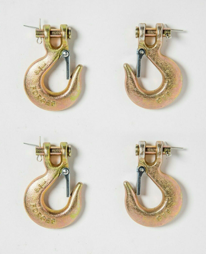 4x Clevis Slip Hooks Chain G70 1/4" Rigging f ATV Winch Cable Tie Down Towing