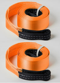 Two Tow Strap 3" 6.5TON 14000lb ORANGE 20ft 3x20 winch sling OffRoad Recovery